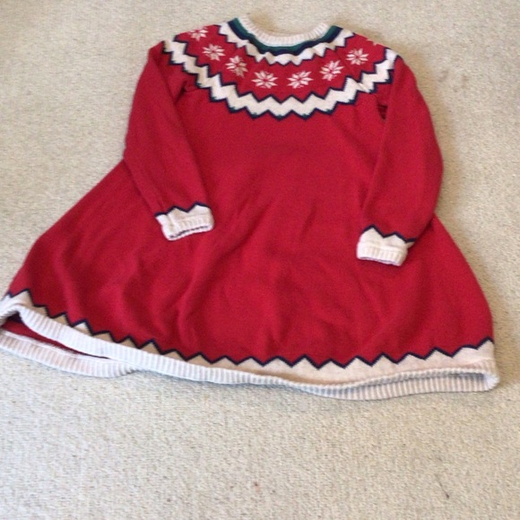 Hanna Andersson Festive Knit Sweater with Red and Green Accents - Picture 1 of 4